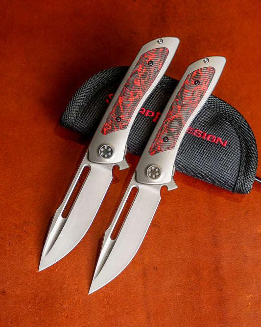 Sharp by Design Mini T10 – Inferno Red Carbon Fiber Inlay Handles - Coming Soon