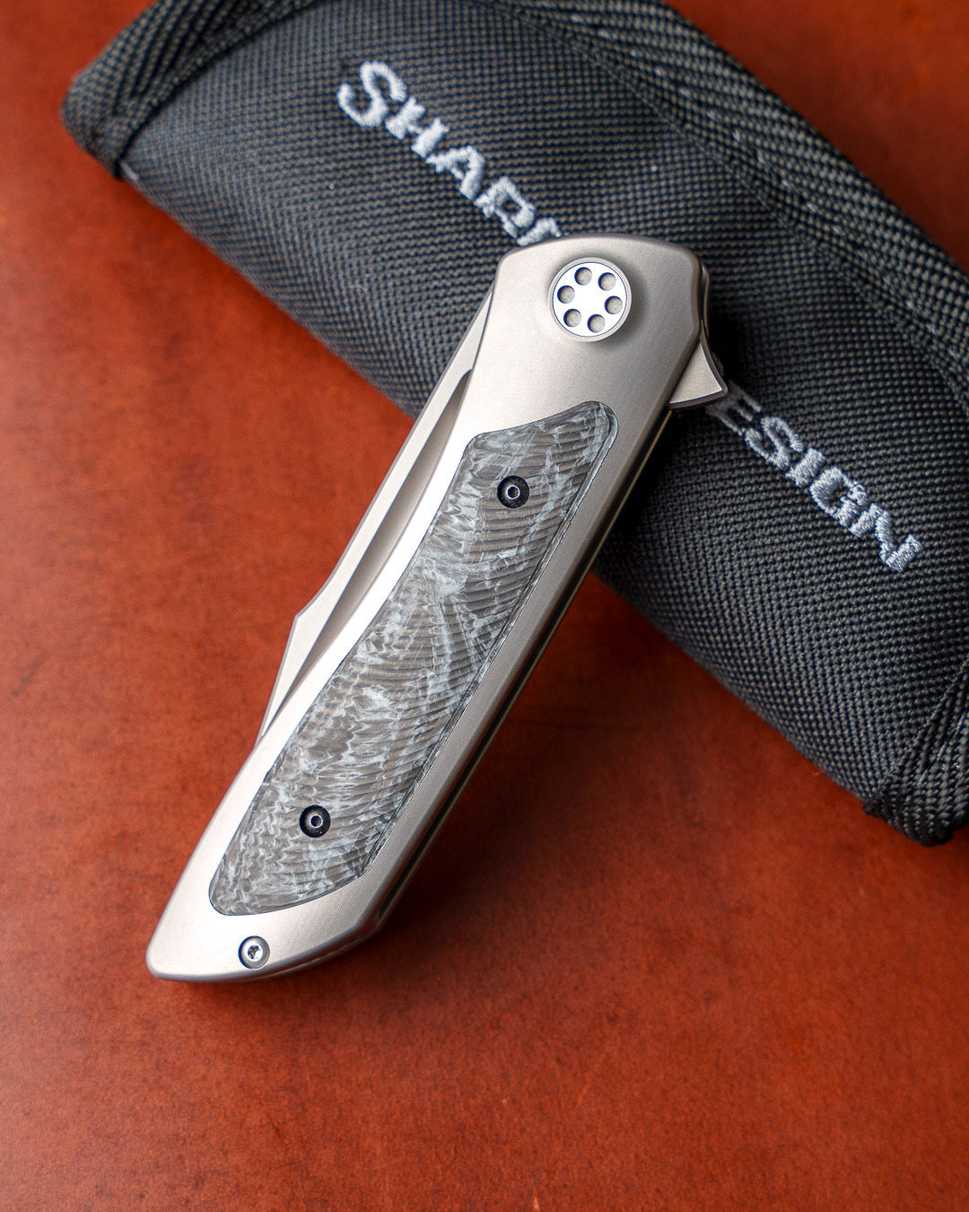 Sharp by Design Mini T10 – AJ Composite Ghost Forged Inlay Handles - Harpoon Clip Point