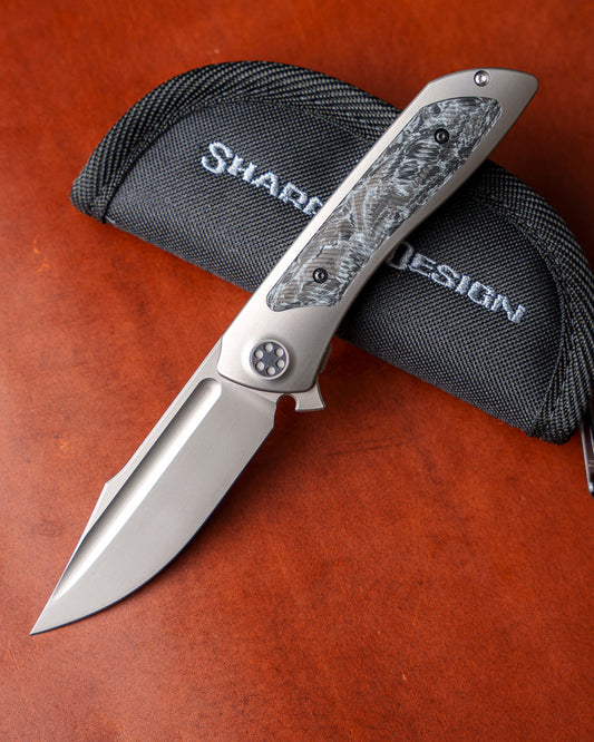 Sharp by Design Mini T10 – AJ Composite Ghost Forged Inlay Handles - Harpoon Clip Point
