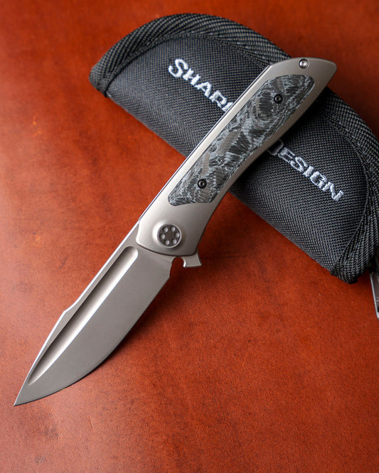 Sharp by Design Mini T10 – AJ Composite Ghost Forged Inlay Handles - Drop Point