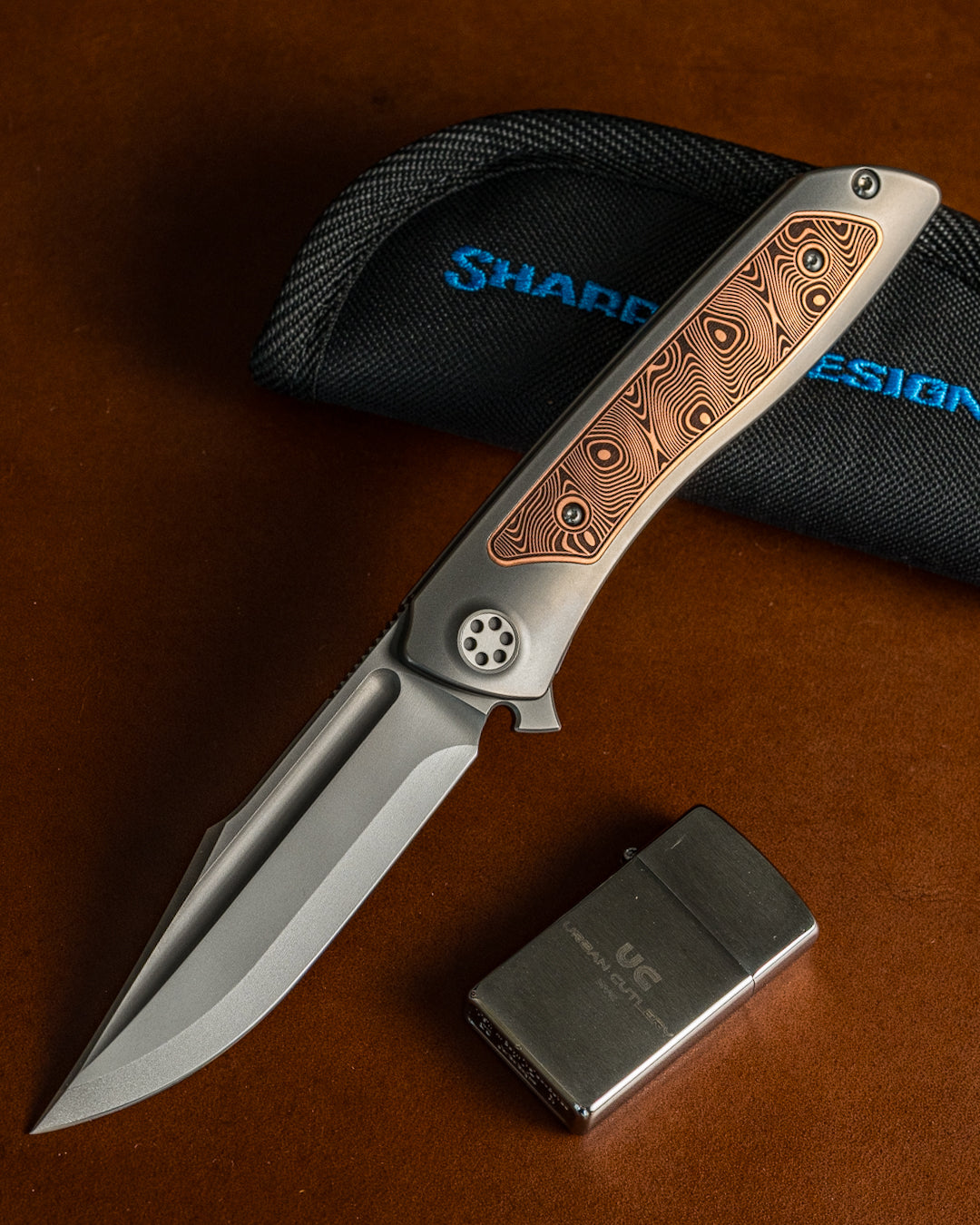 Sharp by Design T10 – Copper Inlay Handles #7 - Etched Blade