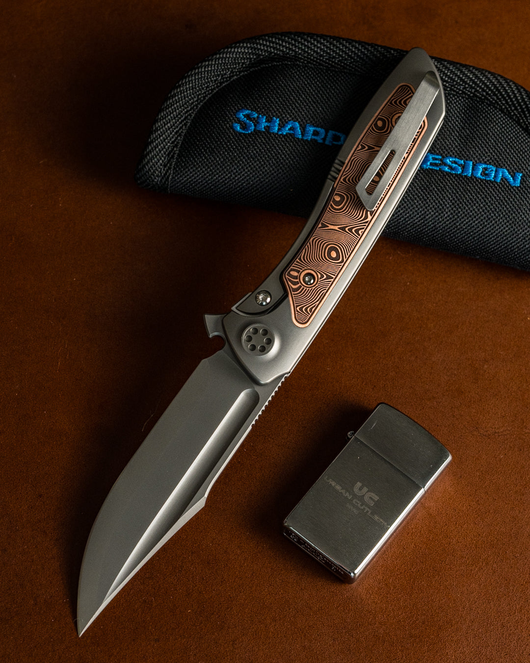 Sharp by Design T10 – Copper Inlay Handles #7 - Etched Blade