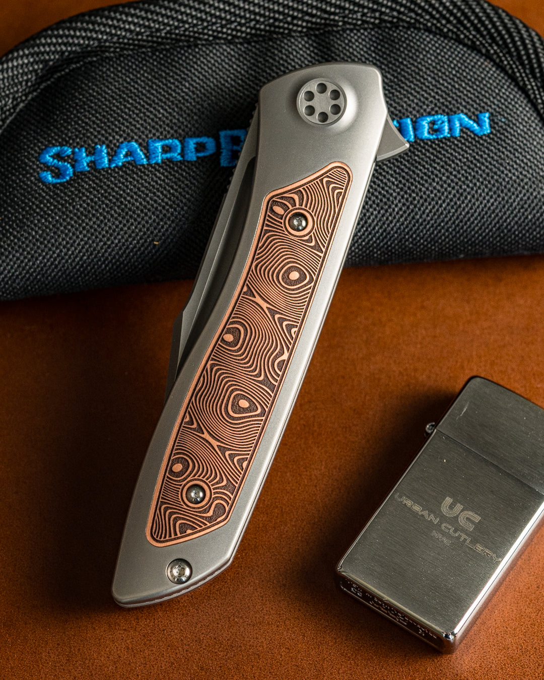 Sharp by Design T10 – Copper Inlay Handles #7 - Etched Blade