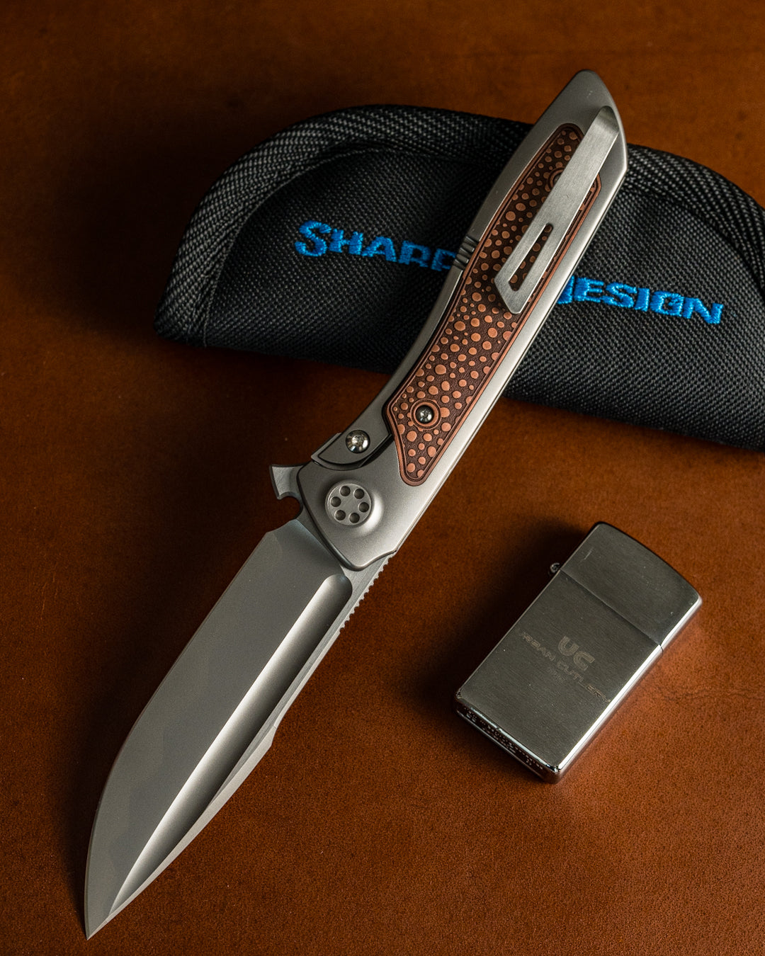 Sharp by Design T10 – Copper Inlay Handles #8 - Etched Blade