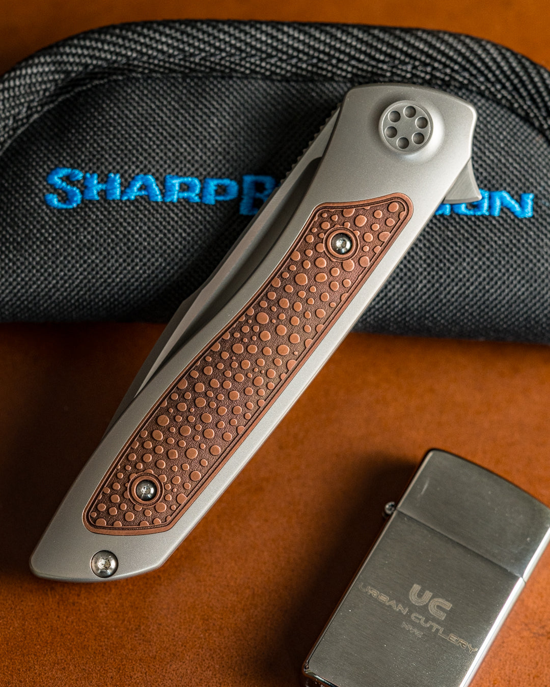 Sharp by Design T10 – Copper Inlay Handles #8 - Etched Blade