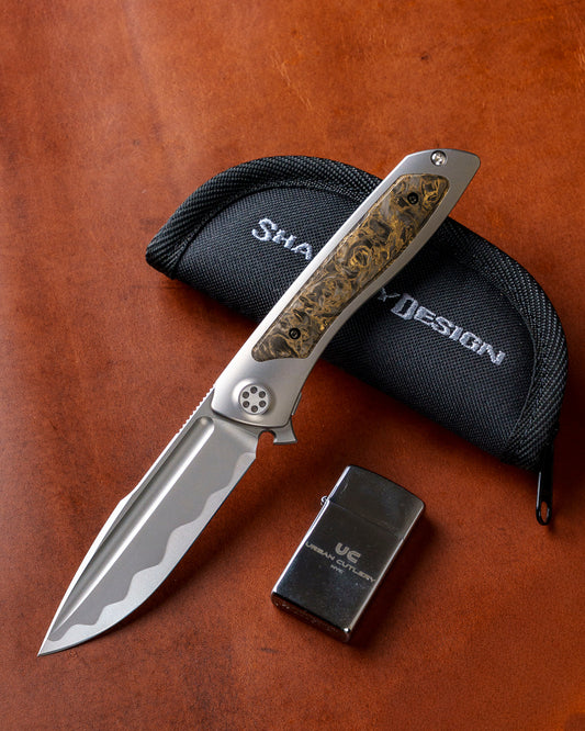 Sharp by Design T10 – FC Dark Matter Gold Inlay Handles - Etched Blade