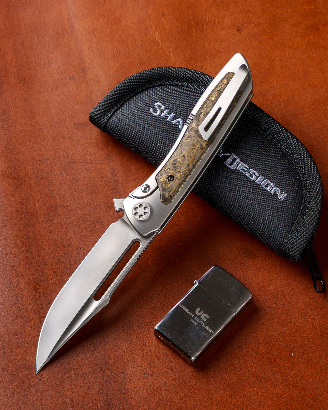 Sharp by Design T10 – FC Dark Matter Gold Inlay Handles - Slotted Blade