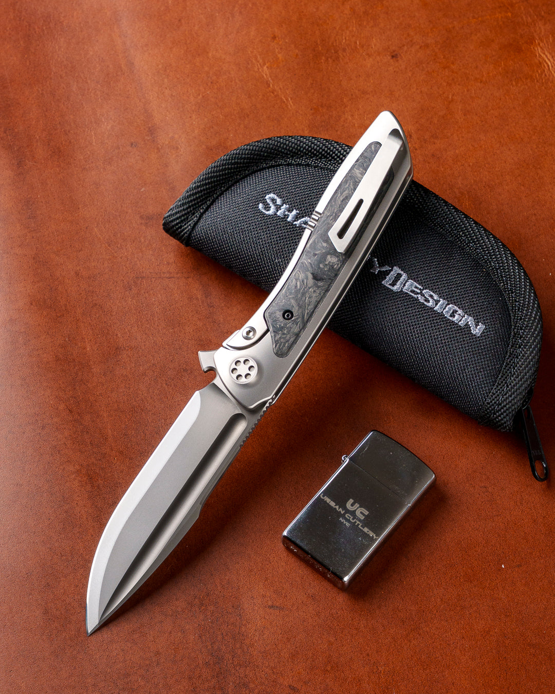 Sharp by Design T10 – FC Dark Matter Green Glow Inlay Handles - Etched Blade
