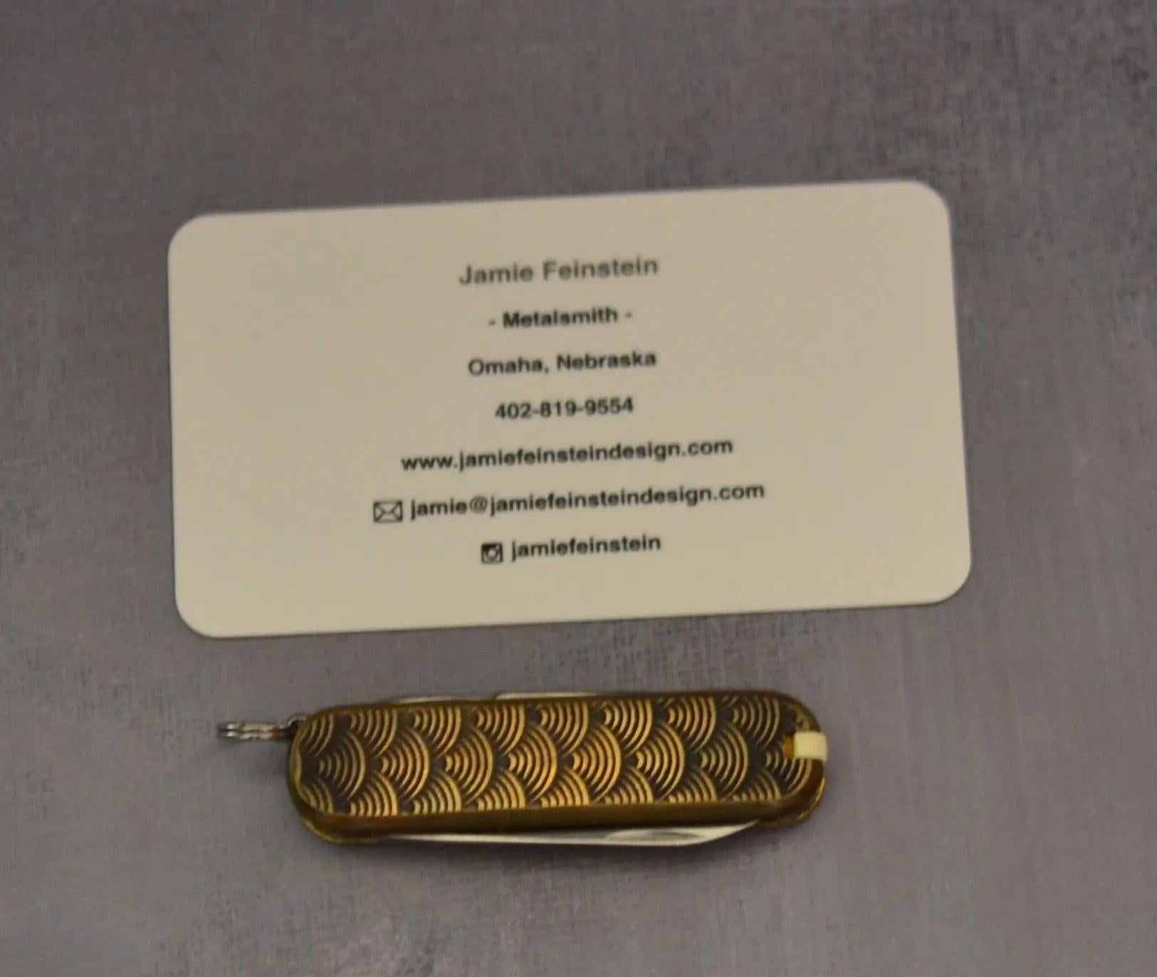Urban EDC-Jamie Feinstein SAK Classic - Seigaiha Custom (Brass) - Brand New-2-Urban Cutlery