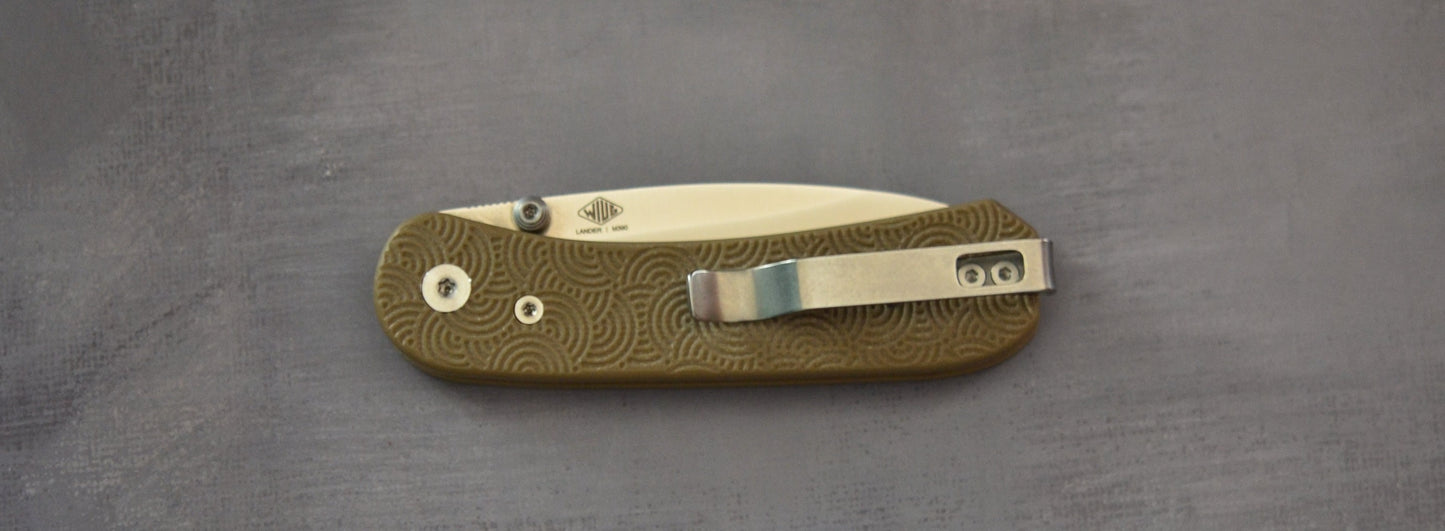 Urban EDC; Knafs Co.-Knafs Co. x Urban EDC Seigaiha Lander (Sprint Run) - M390 - Tan - Brand New-4-Urban Cutlery