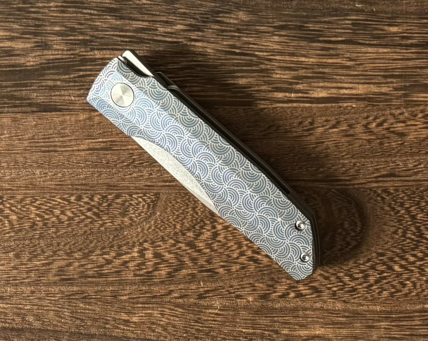 Urban EDC; Vero Engineering-Vero Engineering Impulse Mini Seigaiha - Stonewashed M390 - Brand New-3-Urban Cutlery