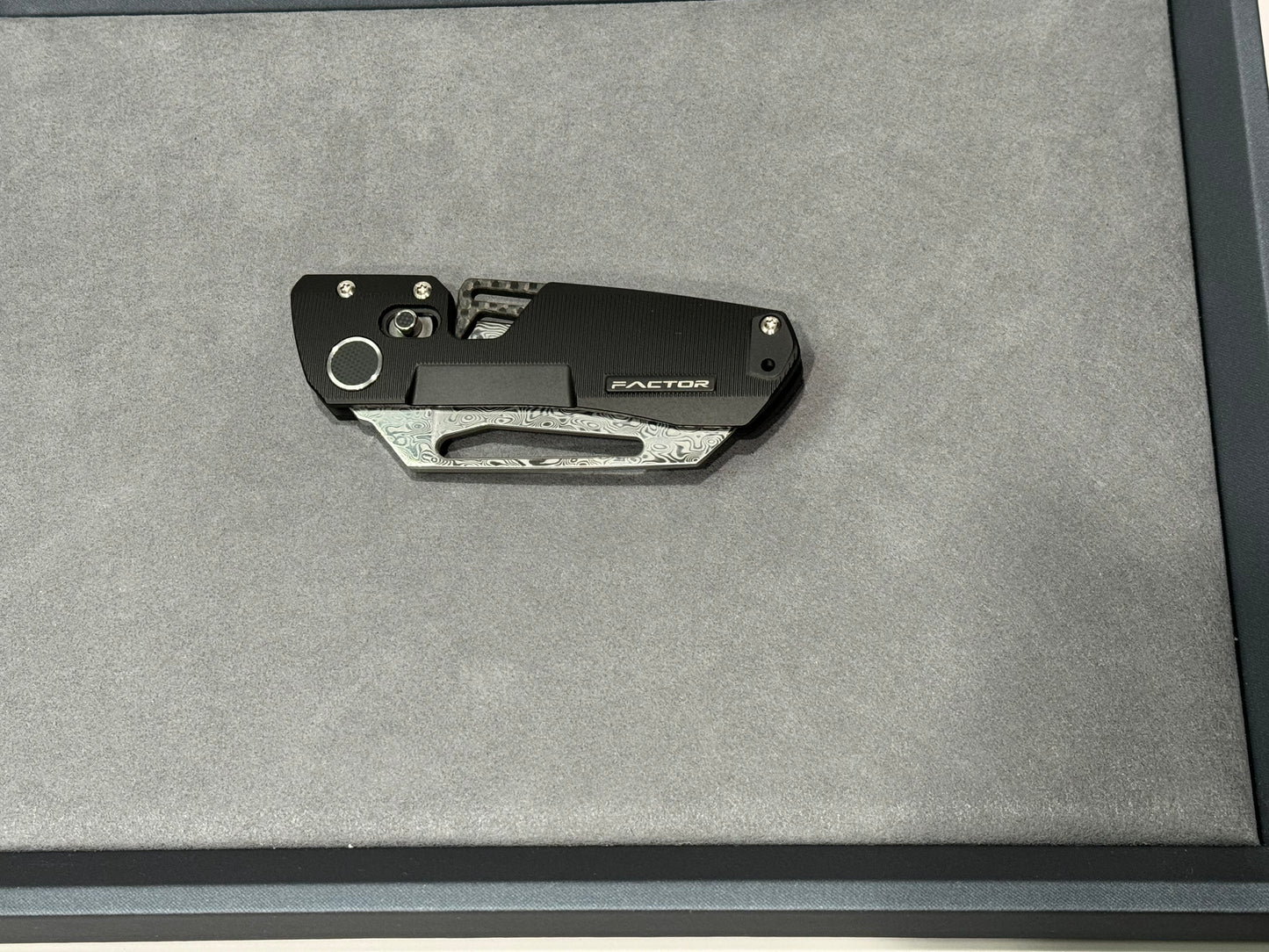 Winterblade-Winterblade - Factor B3 Black Coated Full Titanium, Damascus Blade w/ Flip Lever - Brand New-5-Urban Cutlery
