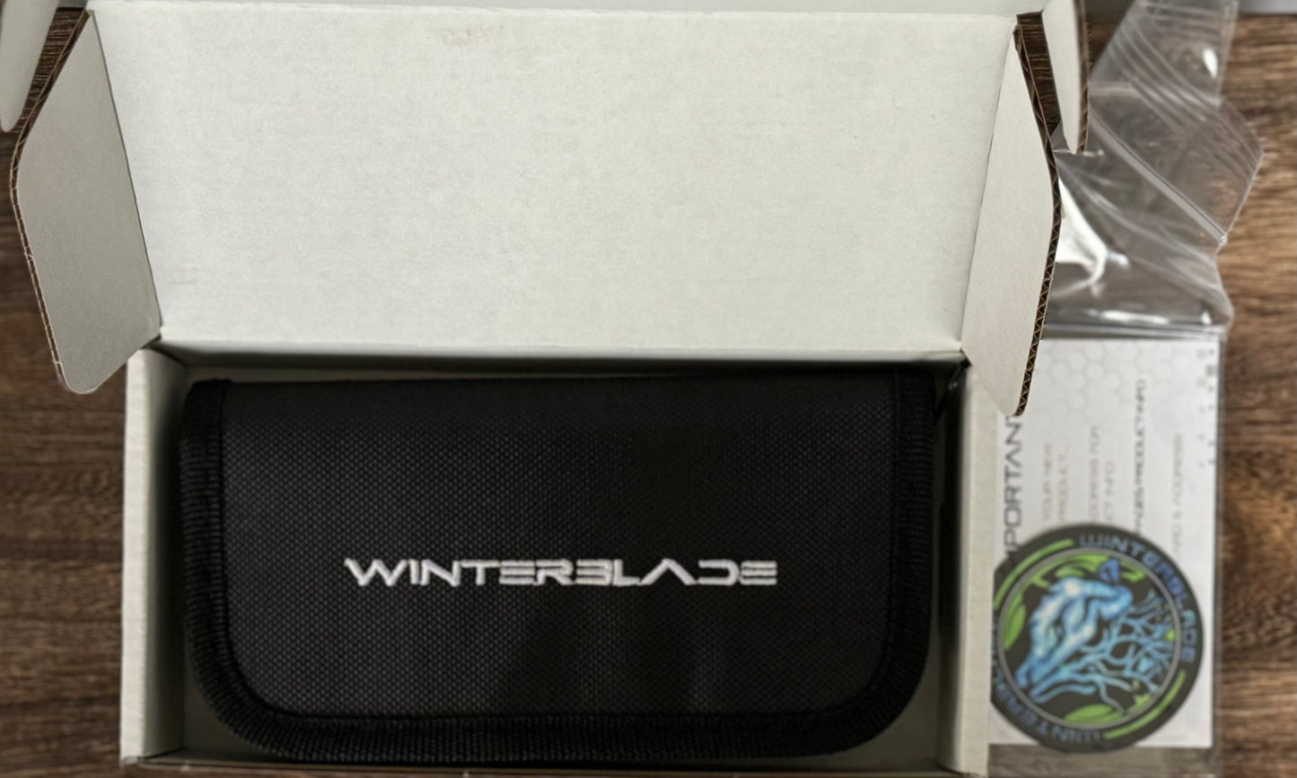 Winterblade-Winterblade - Severn Green Ano Titanium, Laser Bacon M390 Blade - Brand New-6-Urban Cutlery